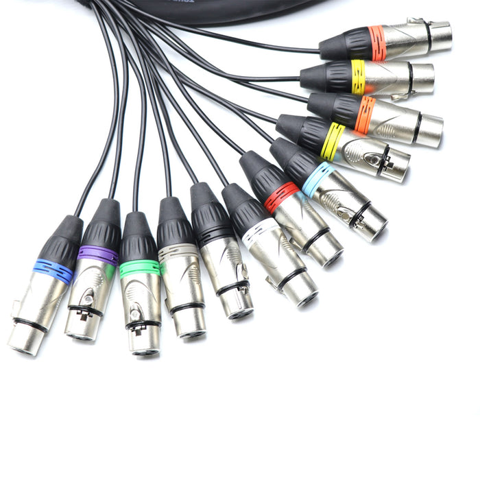 12 Channel 10' fan to fan XLR Snake Cable