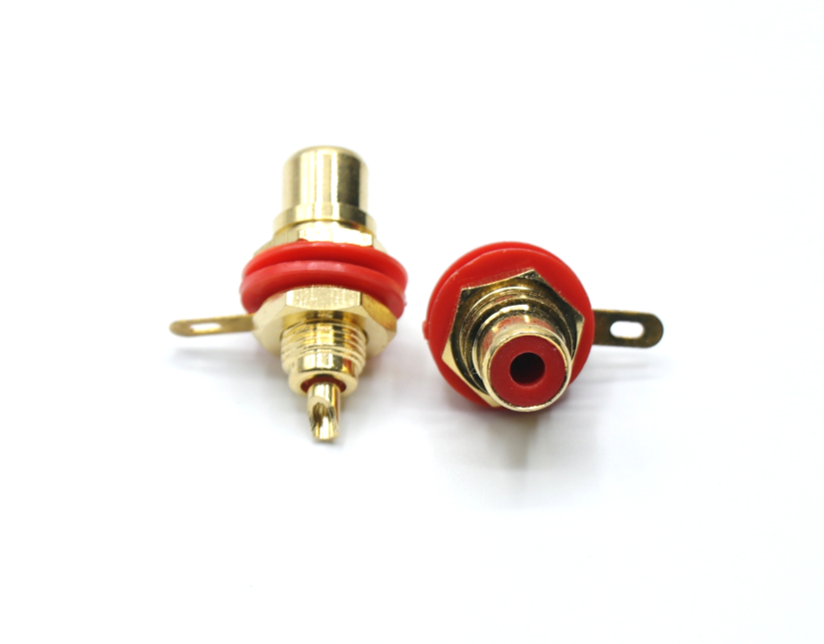 2PK Panel Mount Female RCA Connector