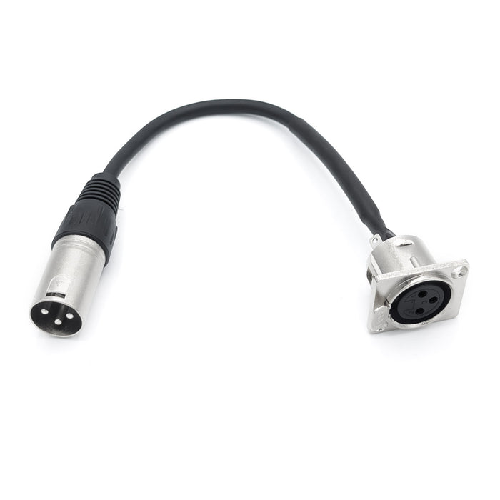 XLR Male to XLR Female Panel Mount with Pigtail