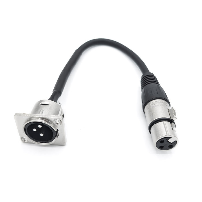 XLR Female to XLR Male Panel Mount with Pigtail