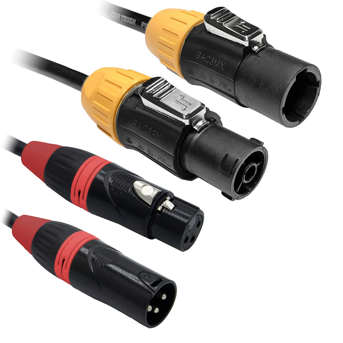True1 Compatible Male to Female with 3 Pin DMX Combo Cable — Tour Tough
