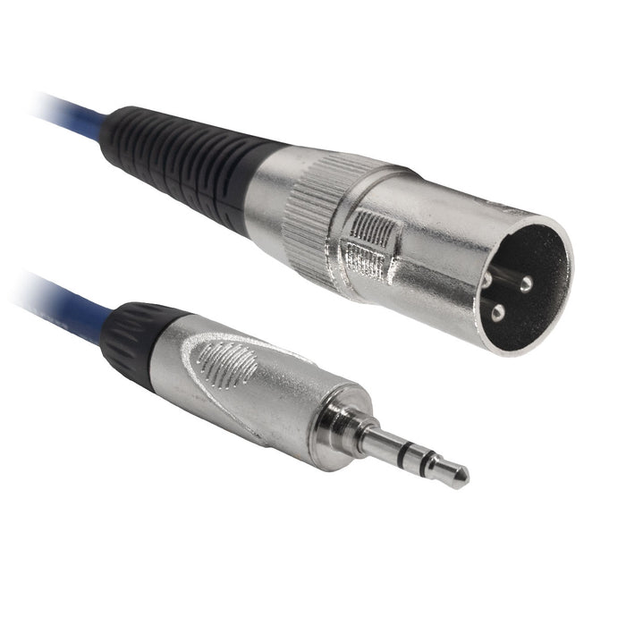 3.5mm TRS to XLR Male - Blue - 6 FT