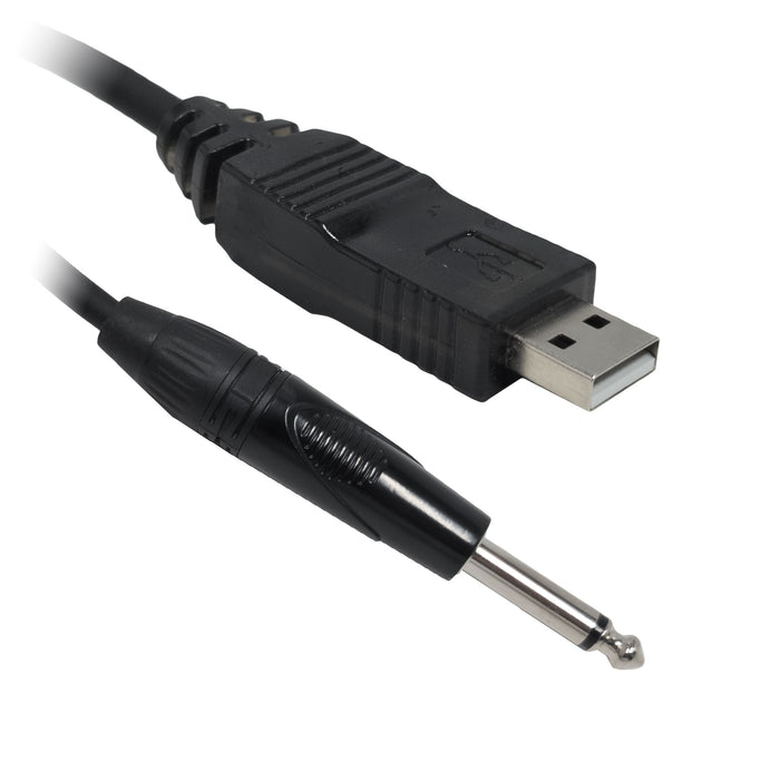 USB to 1/4" Mono Instrument Cable